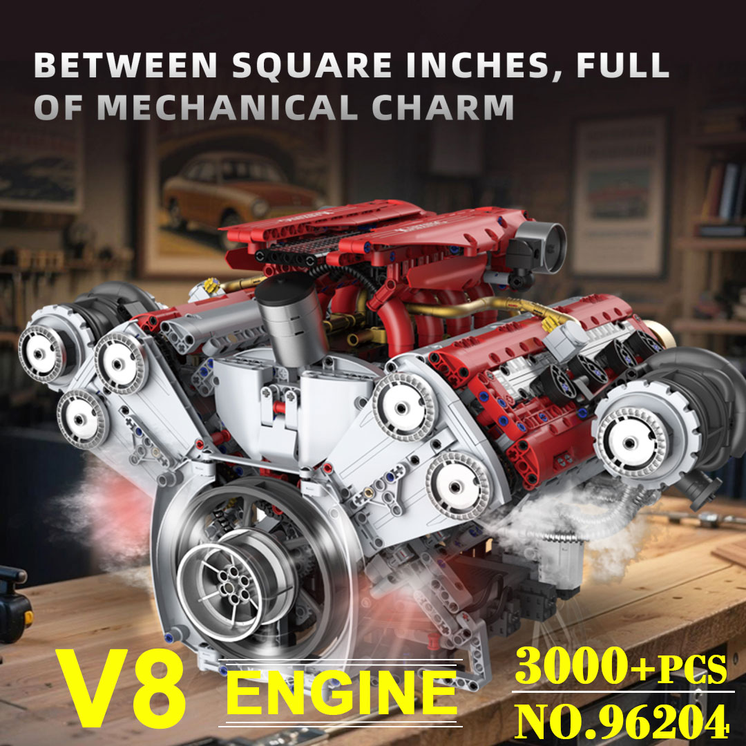 Motorized V8 Engine 3201Pcs Bu - Model Kit Engine V8 recension och pris