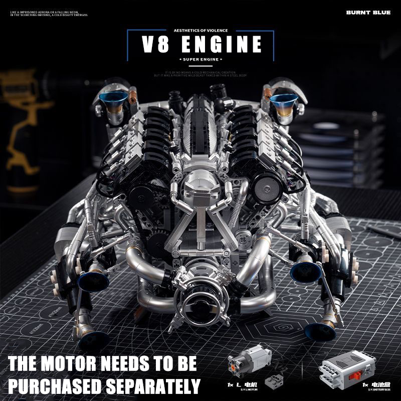 MOC Supercar V8 Engine Buildin - Model Kit Engine V8 recension och pris
