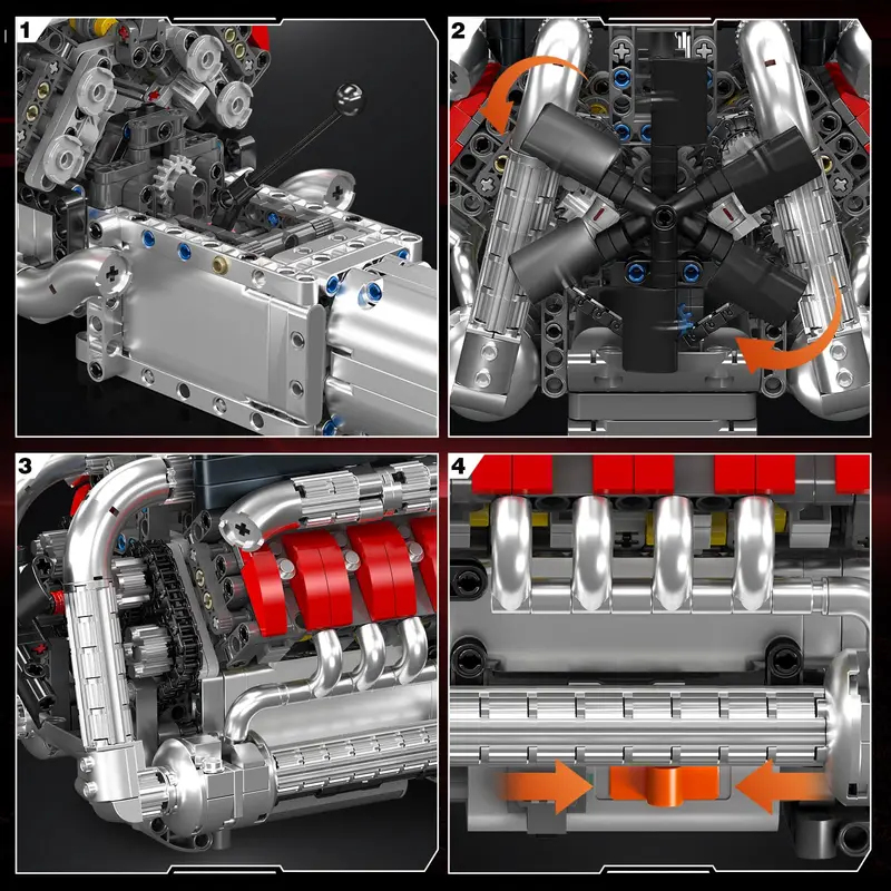 Mould King 10203 1169Pcs Super - Model Kit Engine V8 recension och pris