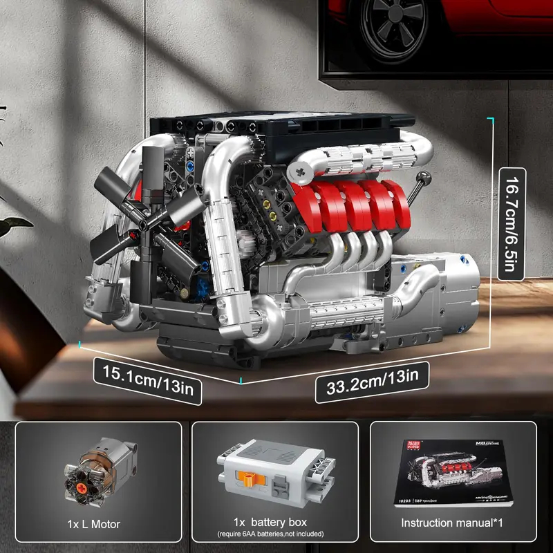 Mould King 10203 1169Pcs Super - Model Kit Engine V8 recension och pris