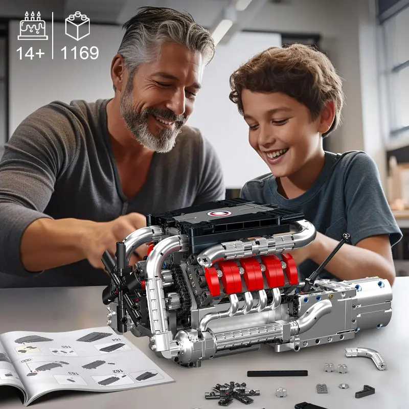 Mould King 10203 1169Pcs Super - Model Kit Engine V8 recension och pris