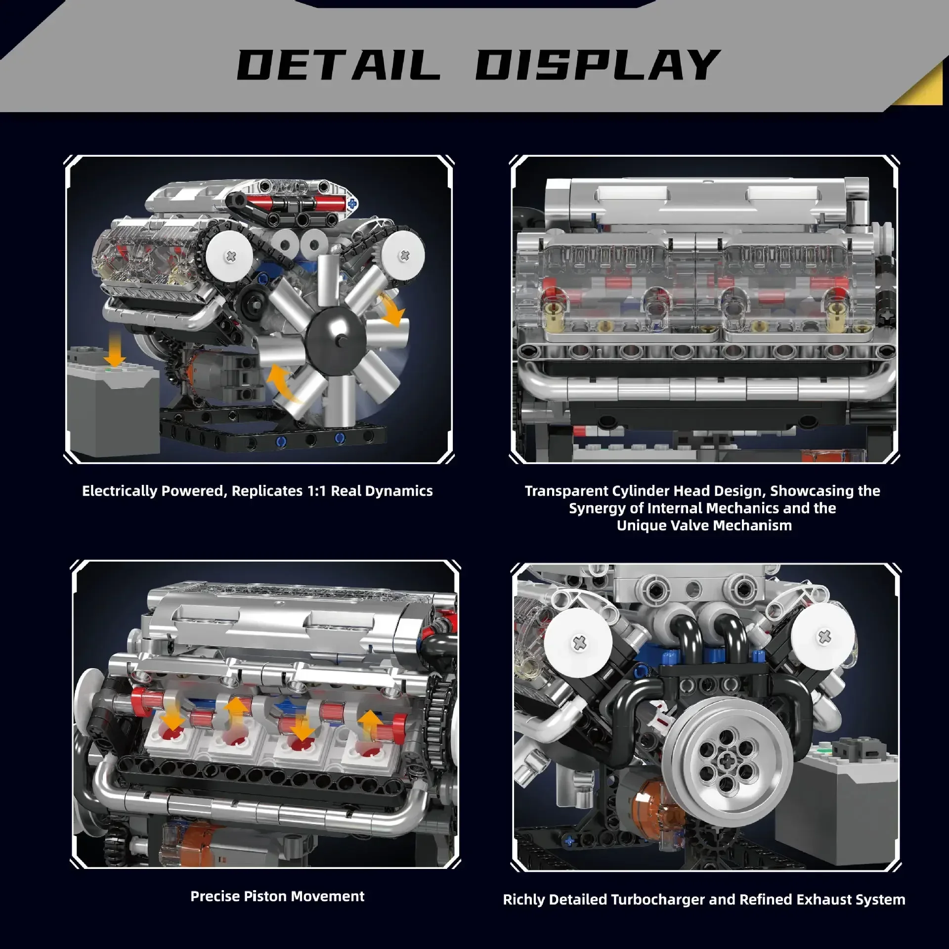 Mould King V8 Engine Building  - Model Kit Engine V8 recension och pris