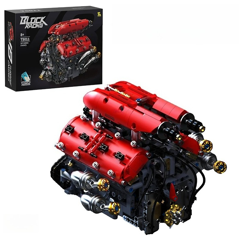 T5011 1370pcs Simulation V8 Tu - Model Kit Engine V8 recension och pris