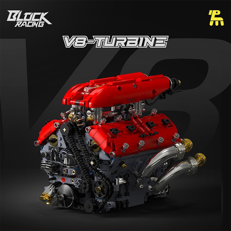 T5011 1370pcs Simulation V8 Tu - Model Kit Engine V8 recension och pris