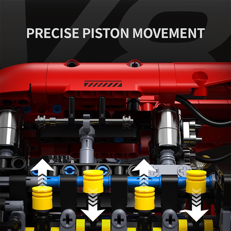 T5011 1370pcs Simulation V8 Tu - Model Kit Engine V8 recension och pris