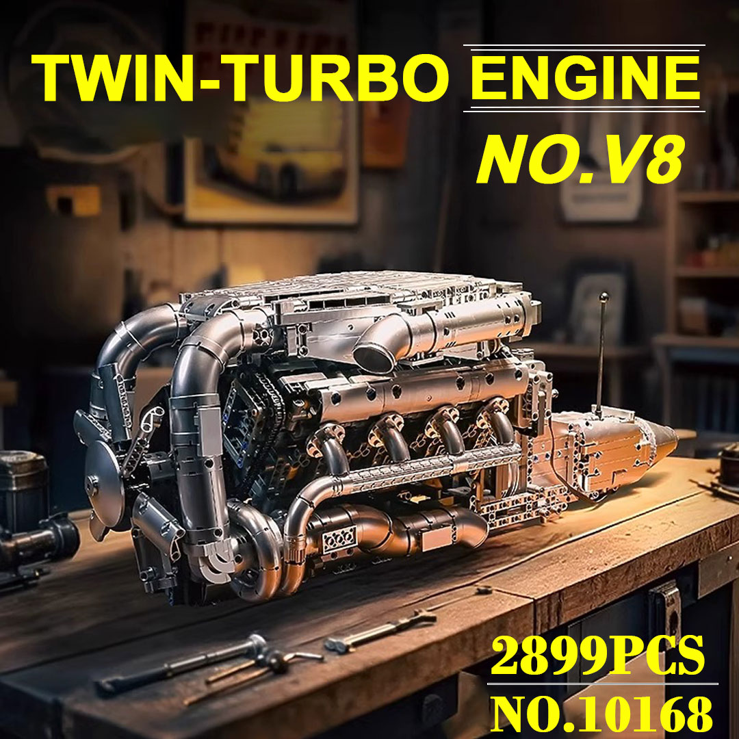 Mould King 10168 V8 Twin Turbo - Model Kit Engine V8 recension och pris