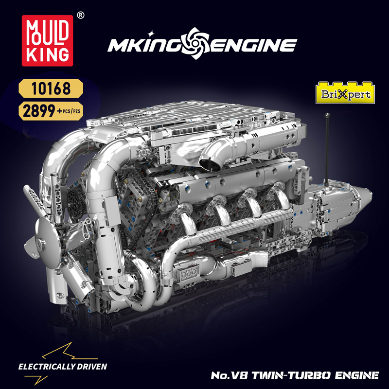Mould King 10168 V8 Twin Turbo - Model Kit Engine V8 recension och pris